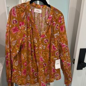 NWT Xirena Floral Button-Up Blouse